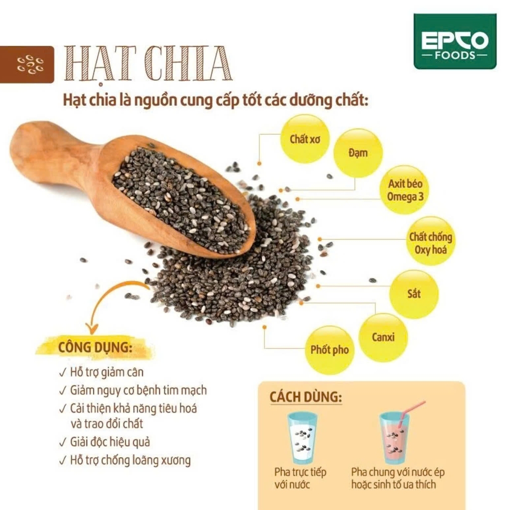 EPCO FOODS Hạt Chia Hữu Cơ Nam Mỹ 500G