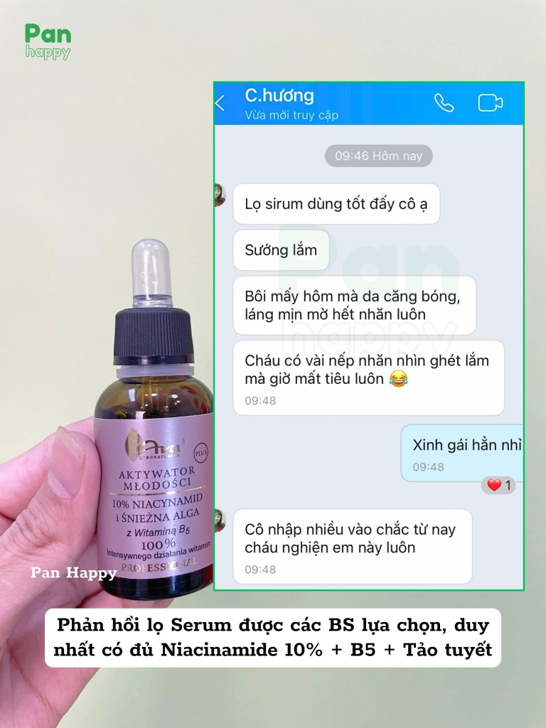 AVA LABORATIUM Serum Niacinamide 10% B5 & Tảo Tuyết - 50ml