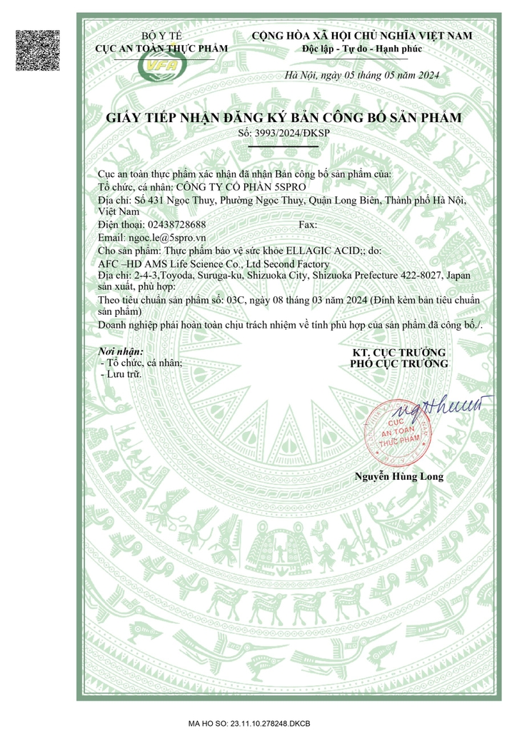 Thực phẩm bảo vệ sức khỏe Afc – Ellagic Acid