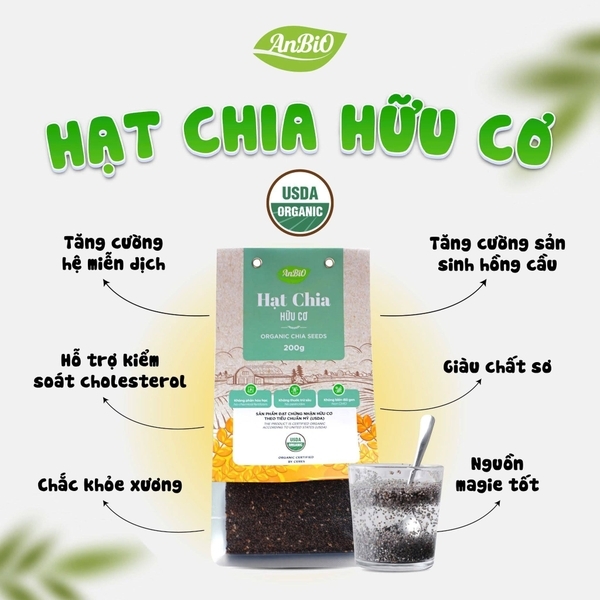 [Combo 5] AnBio Hạt Chia Hữu Cơ 200g