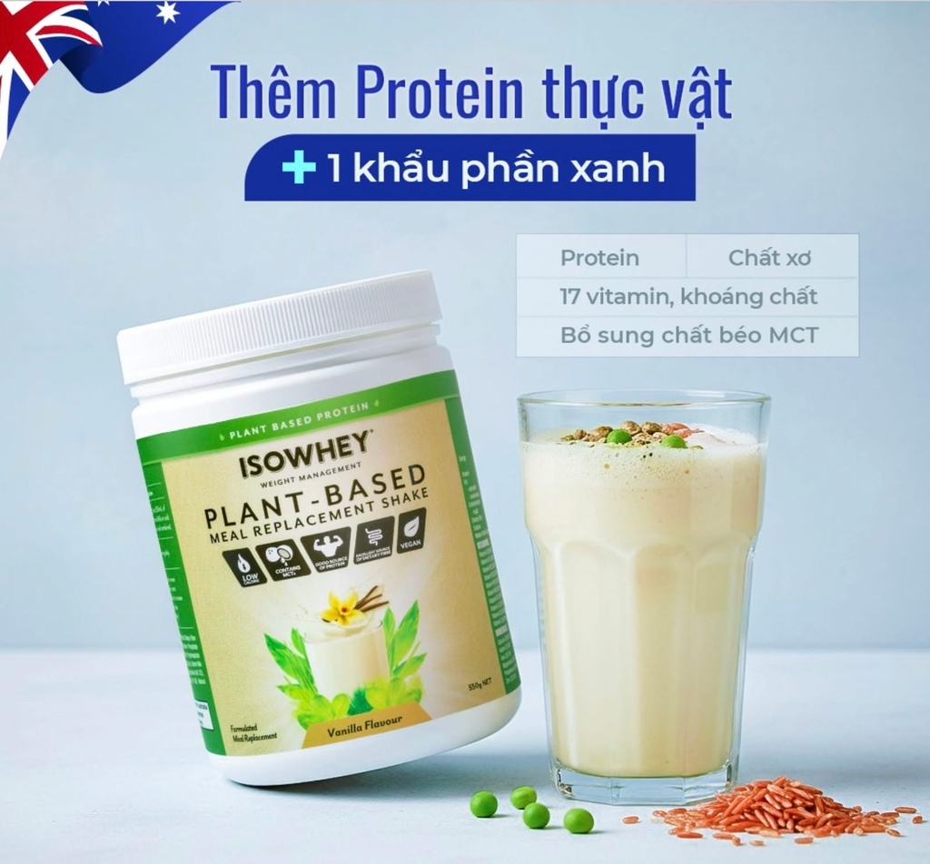 ISOWHEY Thay Bữa Ăn Plant-Based Meal Replacement Shake Vanilla 550g