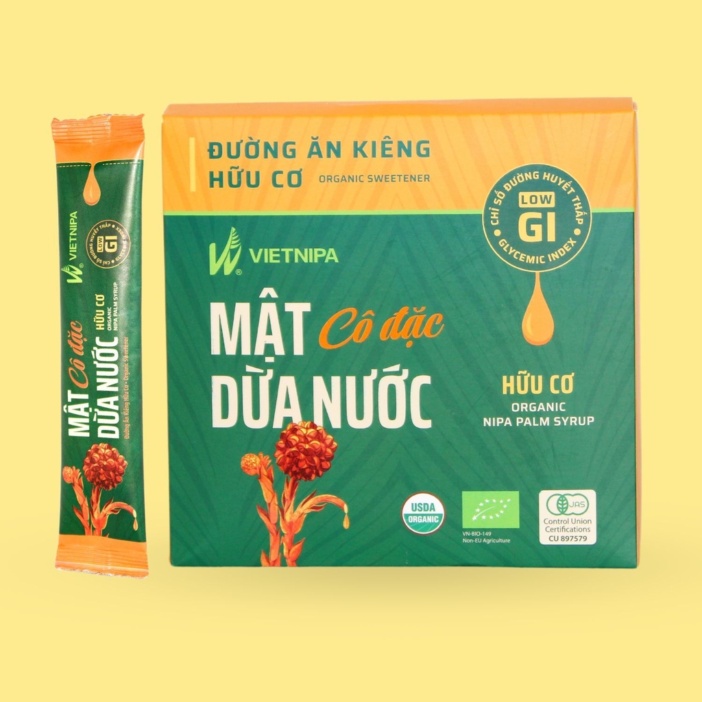 VIETNIPA Mật Dừa hữu cơ ăn kiêng - 30 gói