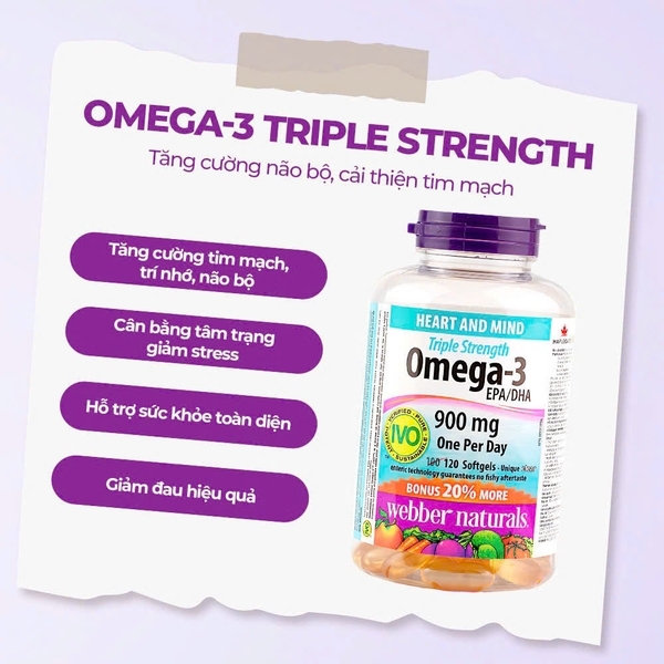 [Combo 3] Webber Naturals Omega-3 900mg 80V