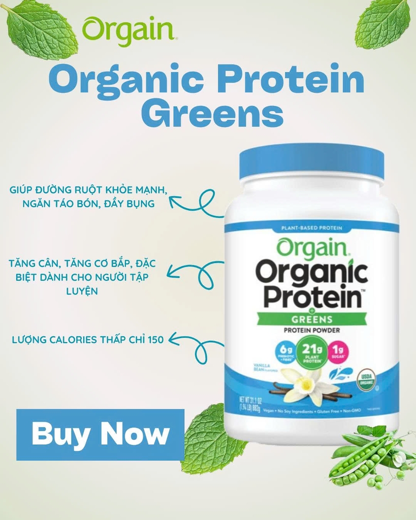 Orgain Đạm thực vật Greens 882g