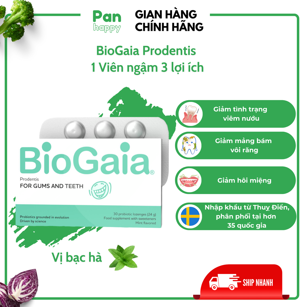 BioGaia Prodentist viên ngậm sâu răng/viêm nướu 30v