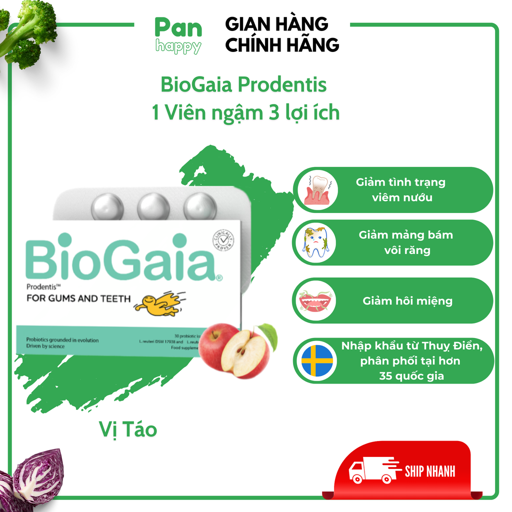 BioGaia Prodentist viên ngậm sâu răng/viêm nướu 30v