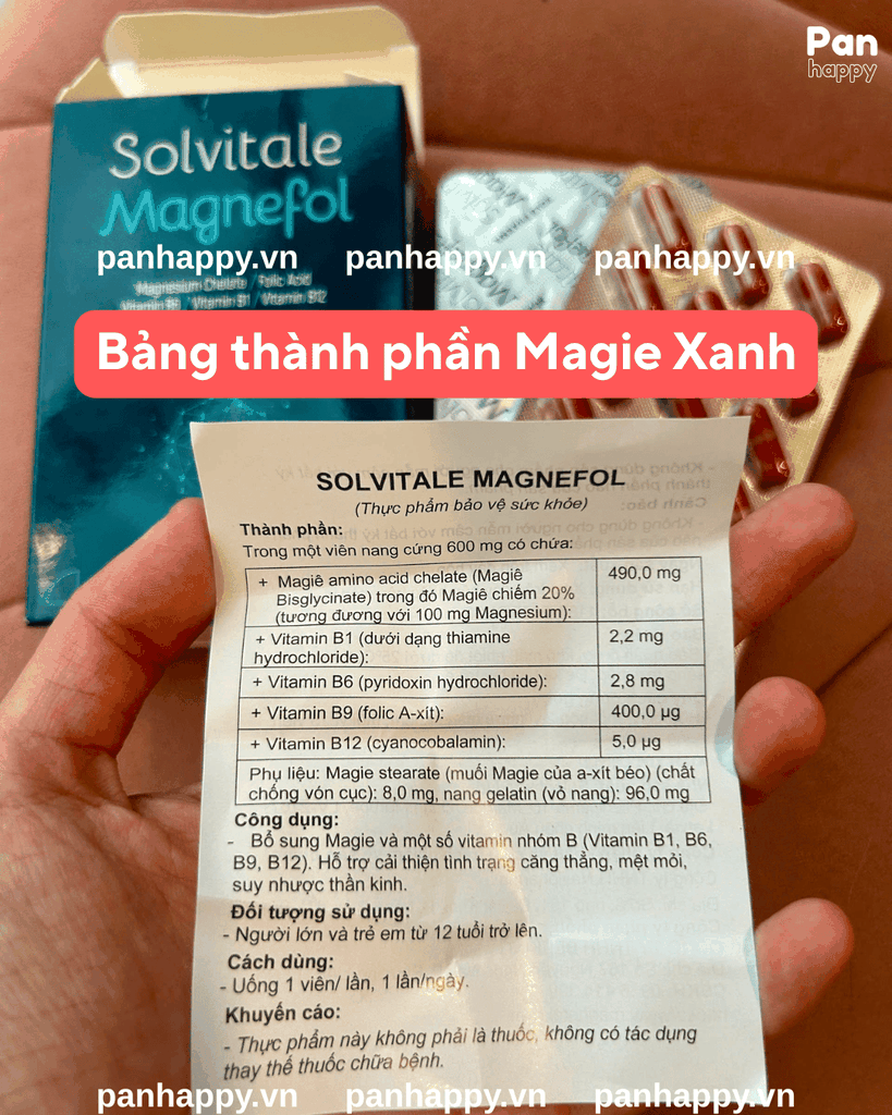 Solvitale magnefol Magie hữu cơ Châu Âu hỗ trợ thần kinh, giấc ngủ và cơ bắp 30V