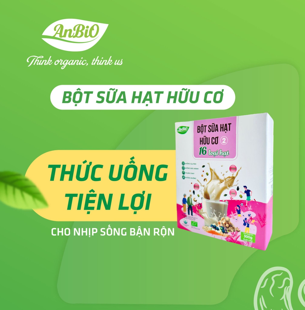 Anbio Bột sữa hạt hữu cơ số 2 (16 Loại Hạt)