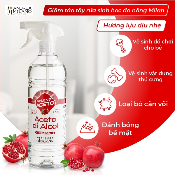 MILAN Giấm Táo Sinh Học Tẩy Rửa Đa Năng - Lựu
