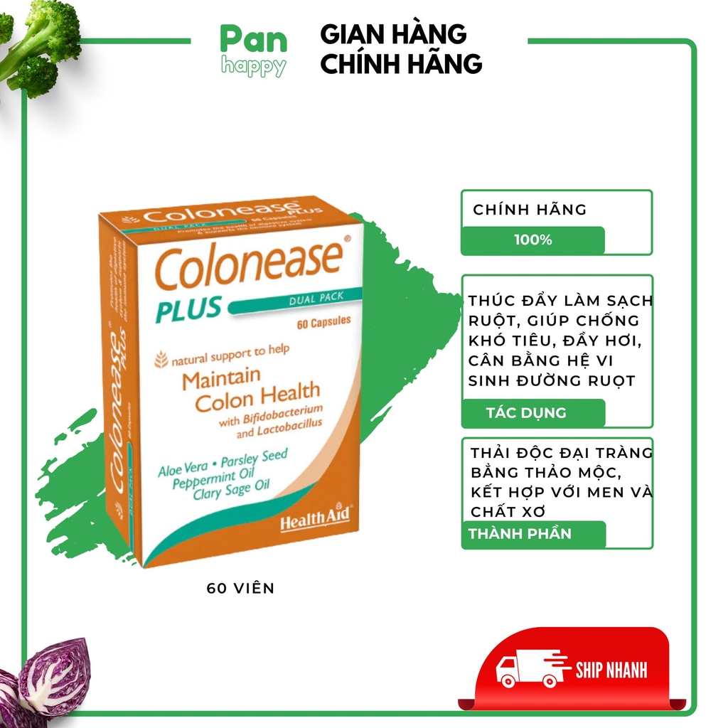 HealthAid Colonease Plus Hỗ trợ Đại tràng 30V