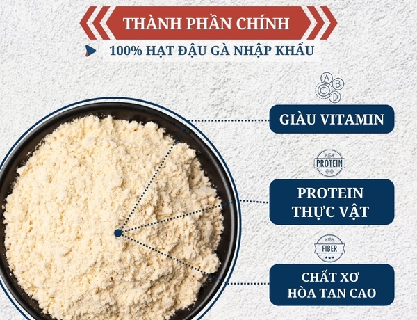 [COMBO 4 TẶNG THỰC ĐƠN IN] Bột Đậu Gà Rang Giàu Đạm 500g