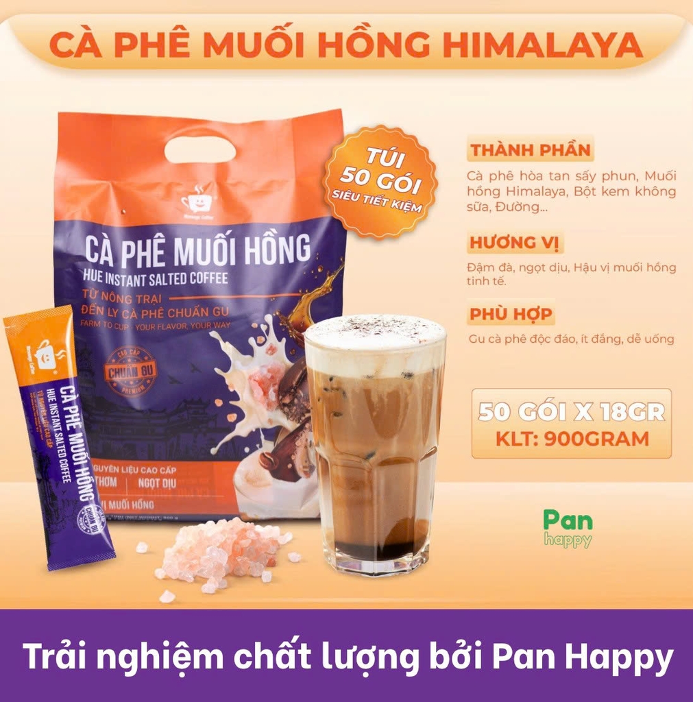 Cafe Hoà Tan Muối Hồng Himalaya 50 Gói