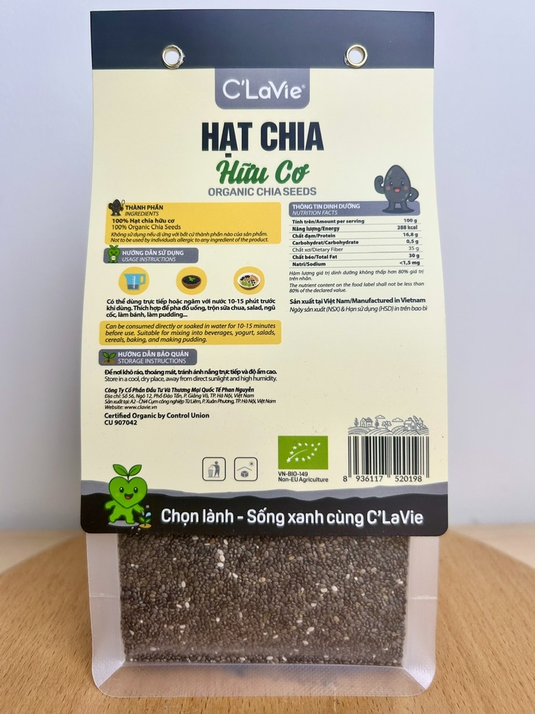 [Combo 5] C’LaVie Hạt chia hữu cơ 200g