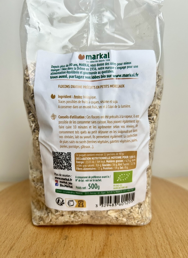 Combo 3 Markal Yến mạch mỏng dẹt hữu cơ 500g