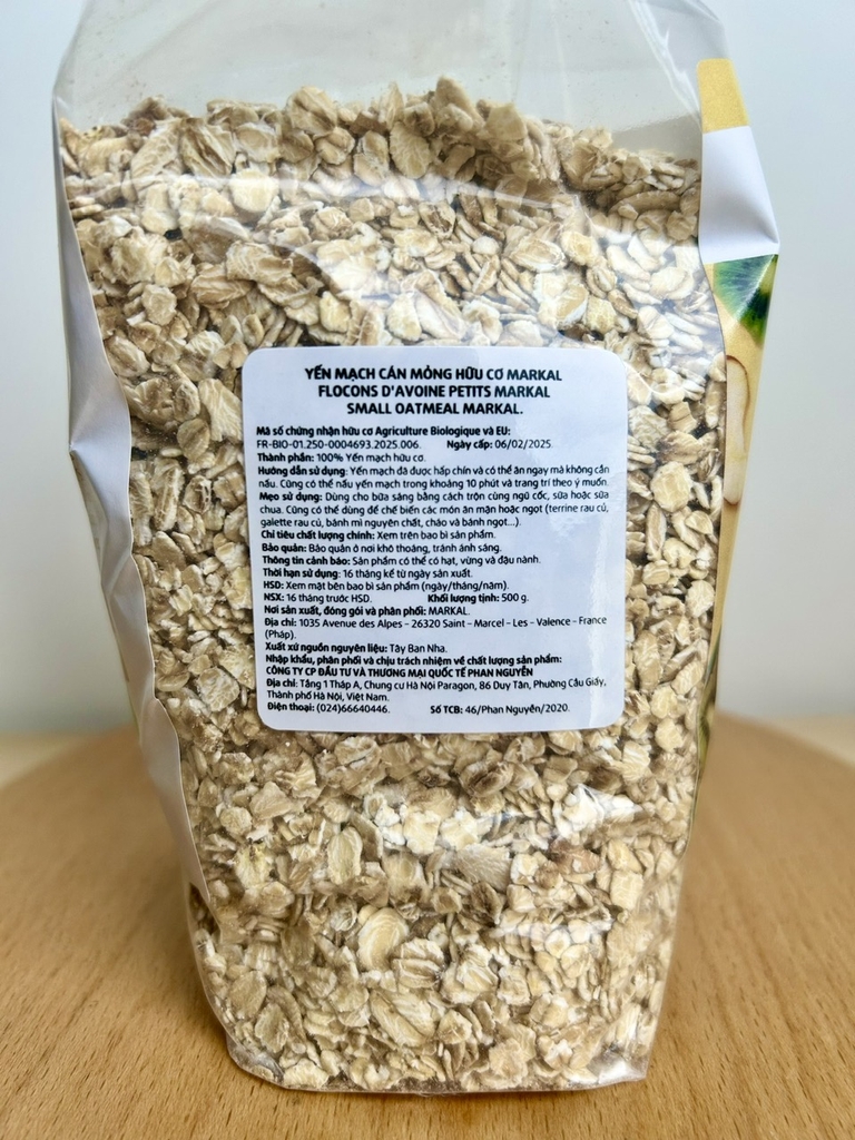 Combo 3 Markal Yến mạch mỏng dẹt hữu cơ 500g