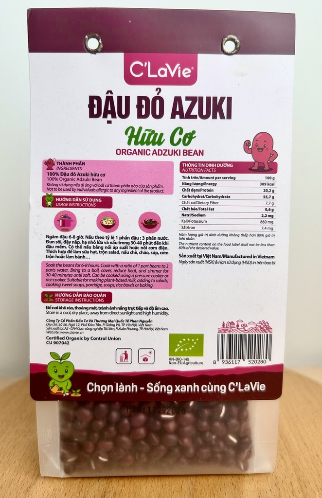 Đậu đỏ Azuki hữu cơ C'LaVie 200g