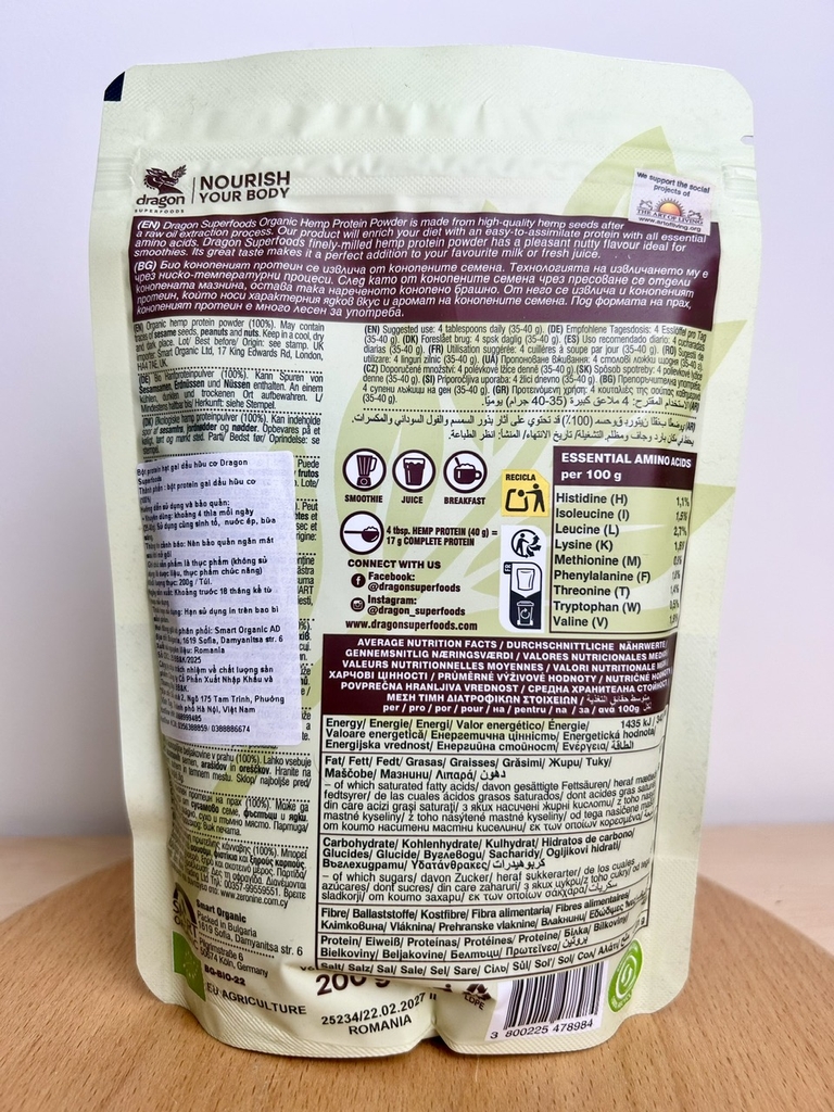 Dragon Superfoods Protein Hemp Gai dầu Hữu Cơ 200G