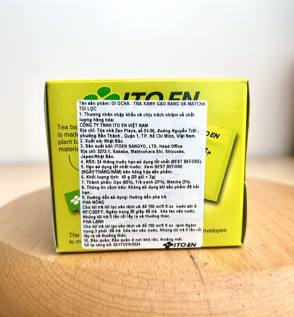 Itoen Trà Xanh Gạo Rang Túi Lọc Matcha Genmaicha Nhật Bản 20 gói/ hộp