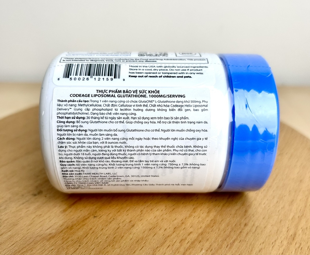 CODEAGE Liposomal Gluathione 1000mg 60V