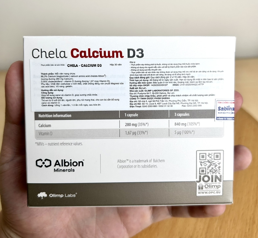 Olimp Labs Canxi D3 I-on Hữu Cơ 30V