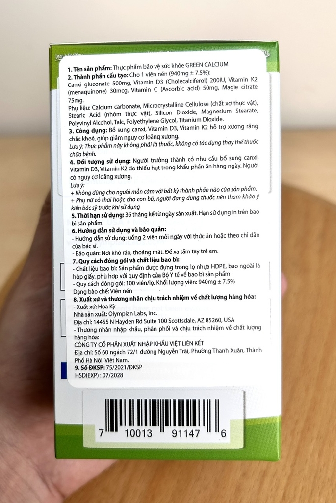 Olympian Labs Green Calcium 100V