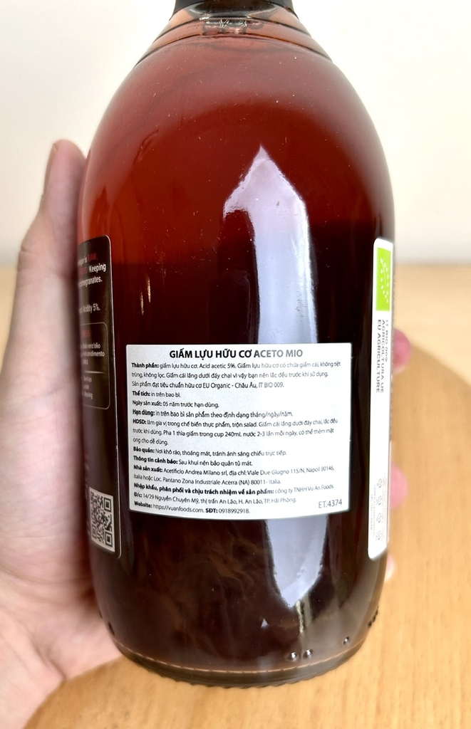 Aceto Mio Giấm Lựu Hữu Cơ 500ml
