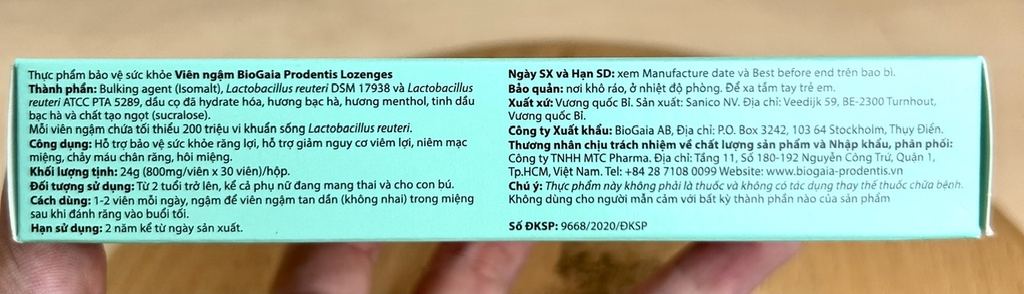 BioGaia Prodentis viên ngậm nha khoa 30V