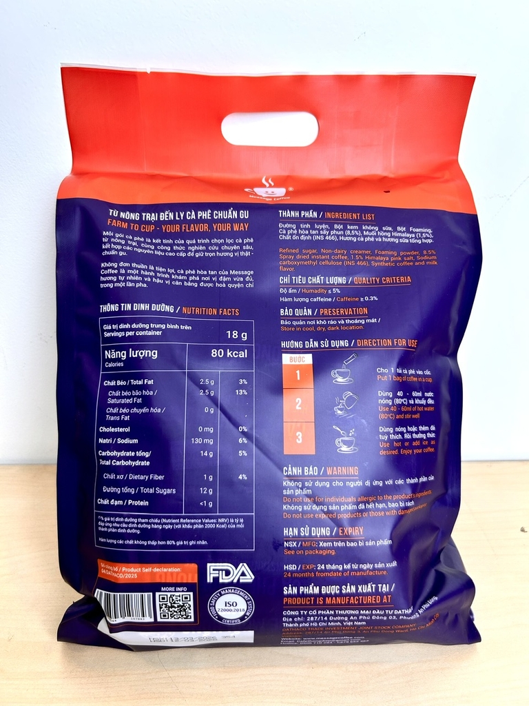 Cà Phê Hoà Tan Muối Hồng Himalaya 50 Gói