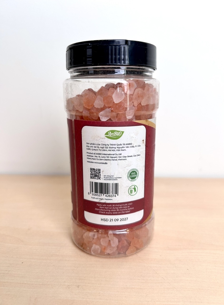 Anbio Muối Hồng Himalaya Thô 500g