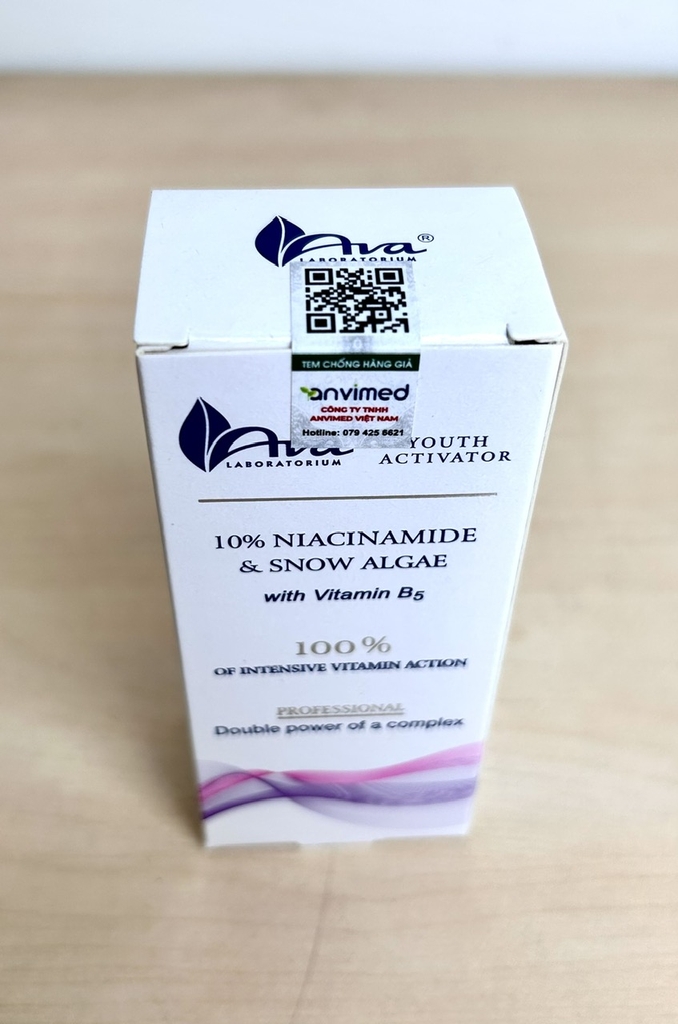 AVA LABORATIUM Serum Niacinamide 10% B5 & Tảo Tuyết - 50ml