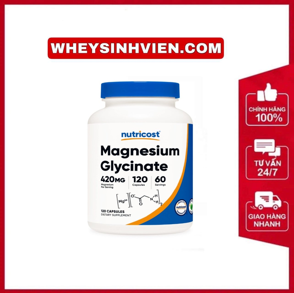 Nutricost Magnesium Glycinate (120 viên) wheysinhvien