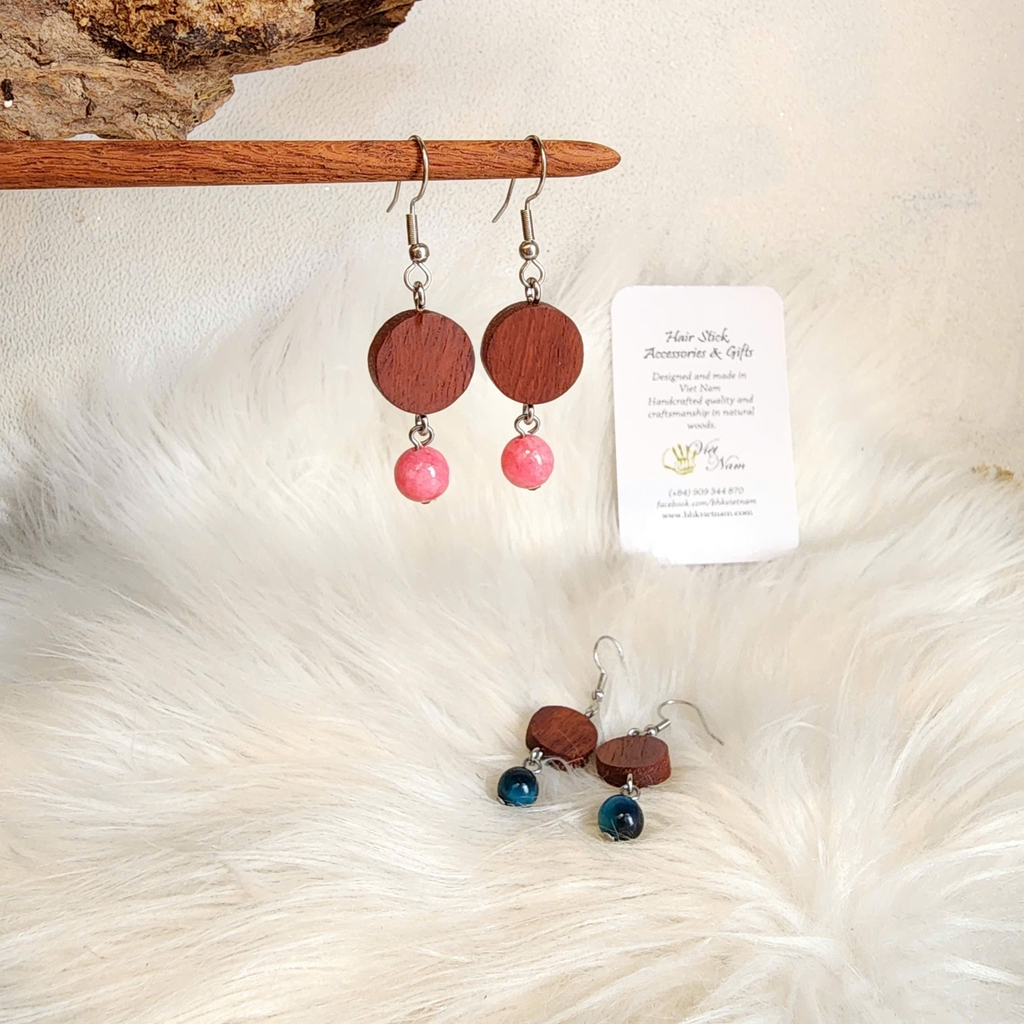 HOA TAI GỖ ĐÍNH HẠT ĐÁ 12