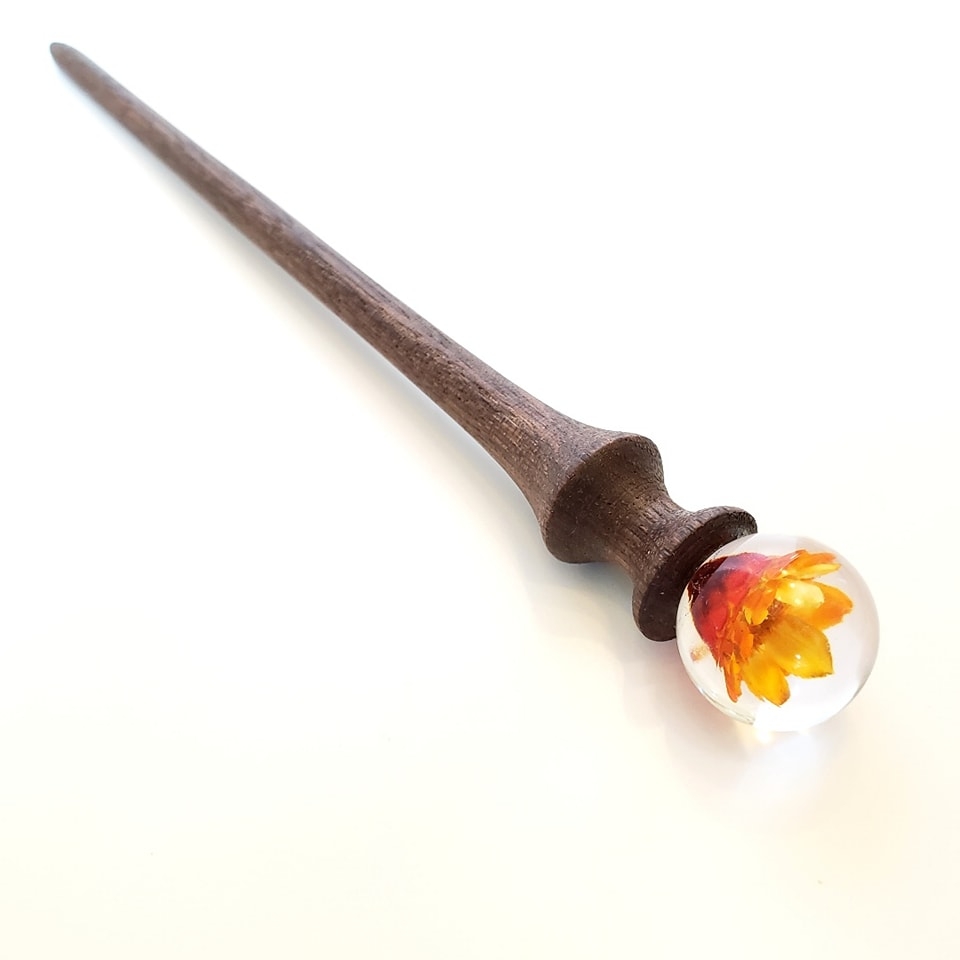 TRÂM CÀI TÓC GỖ-RESIN CẦU 25MM - SNOWY