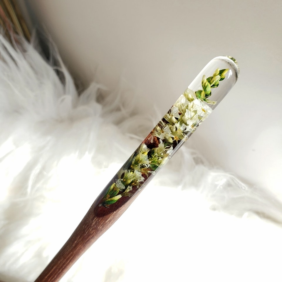 TRÂM CÀI TÓC GỖ-RESIN HOA SAO TRẮNG