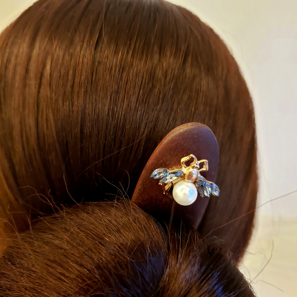 Trâm cài tóc gỗ Con Ong - 2 que