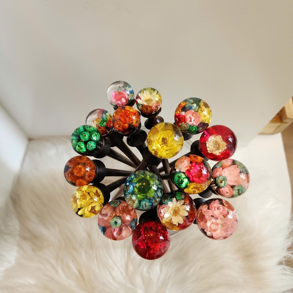 TRÂM CÀI TÓC GỖ-RESIN CẦU 25MM - SNOWY