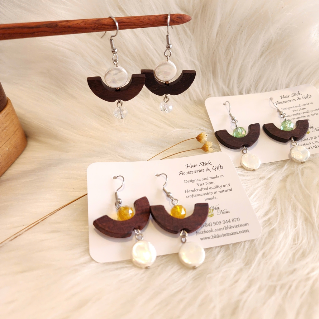 HOA TAI GỖ ĐÍNH HẠT ĐÁ 13