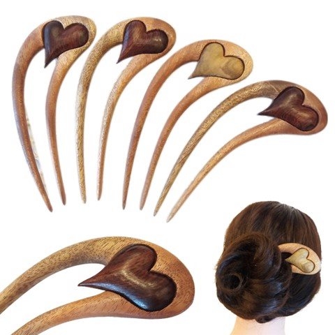 Trâm gỗ Heart hai que (2)