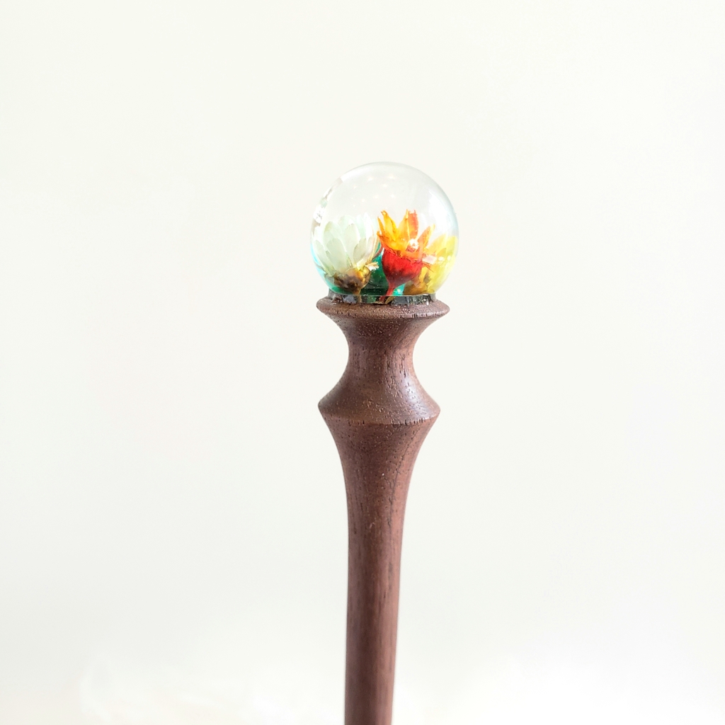 TRÂM CÀI TÓC GỖ-RESIN-CẦU HOA NHIỀU CÁNH MIX