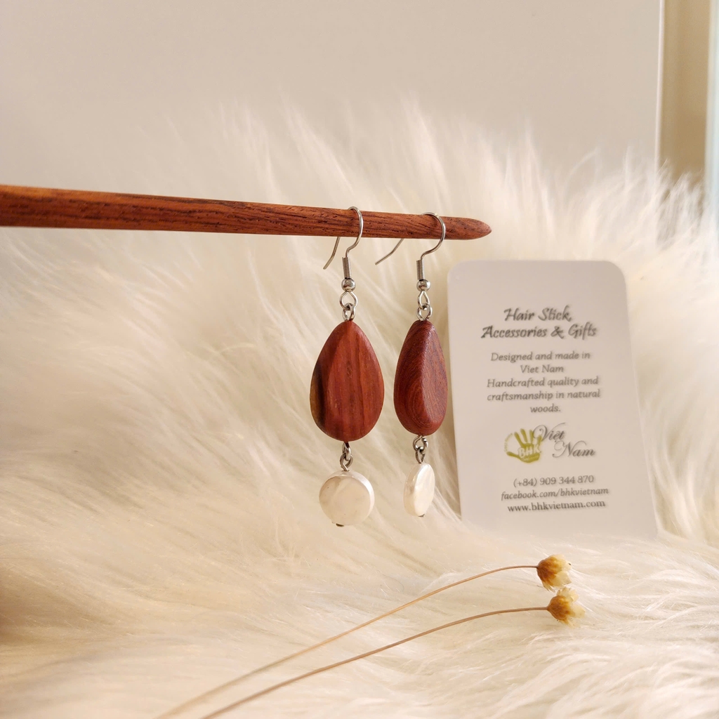 HOA TAI GỖ ĐÍNH HẠT ĐÁ 15