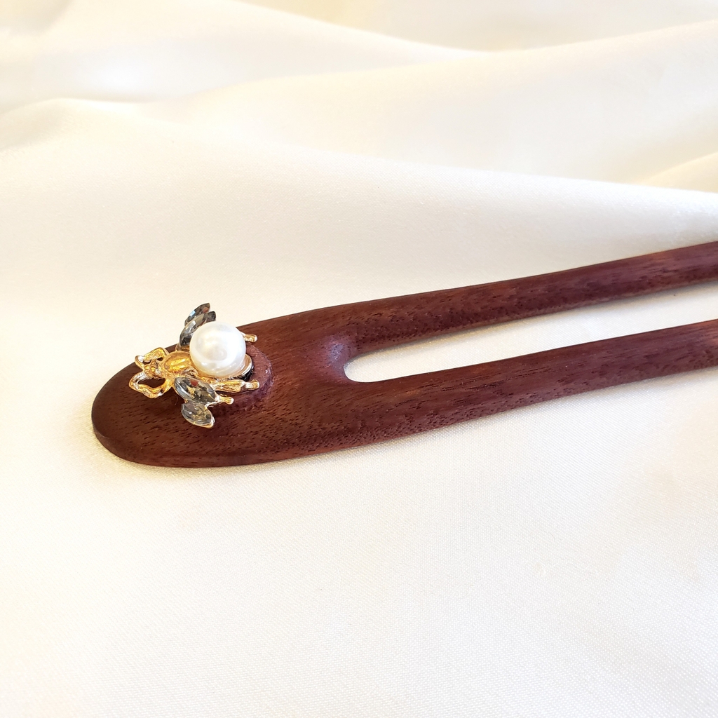 Trâm cài tóc gỗ Con Ong - 2 que