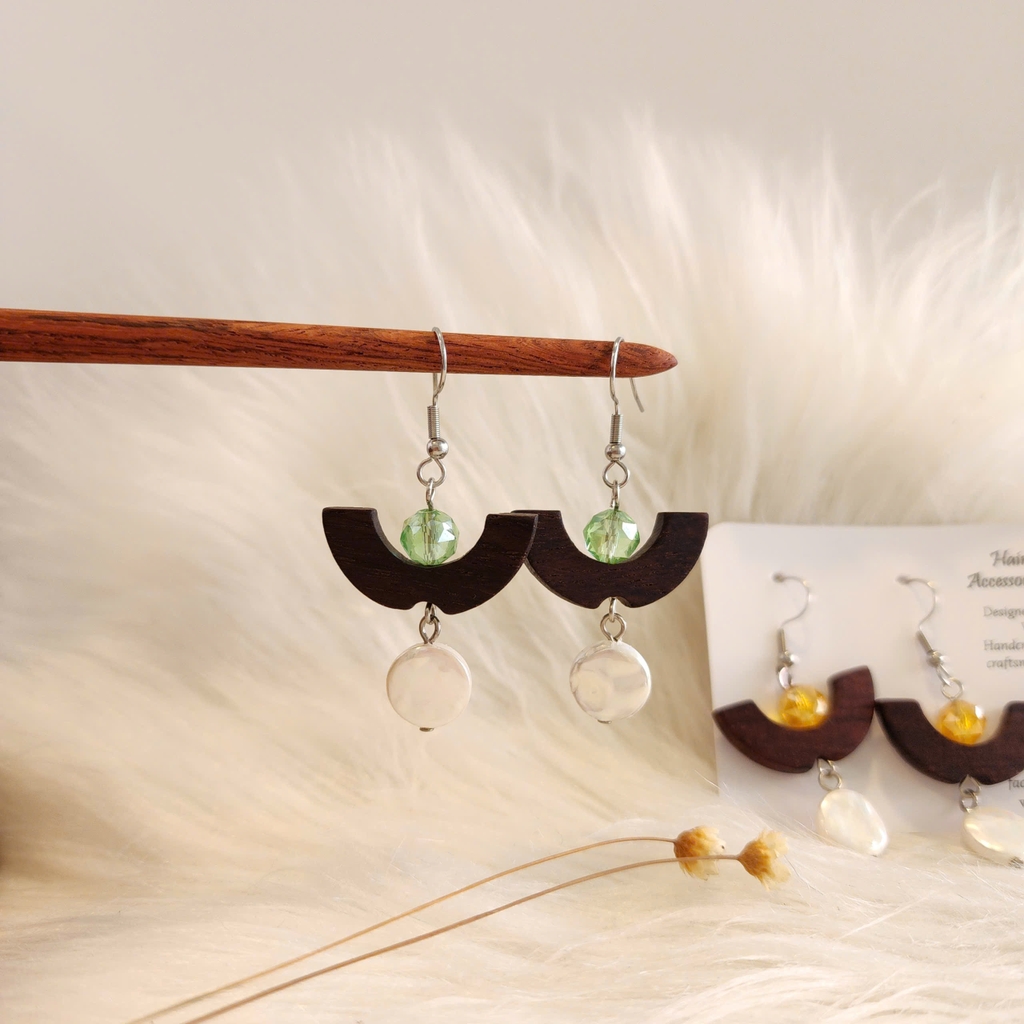 HOA TAI GỖ ĐÍNH HẠT ĐÁ 13