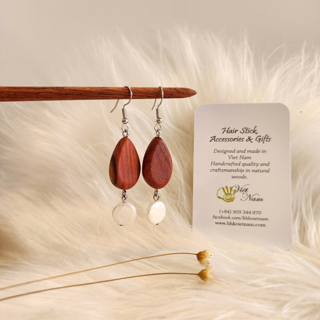 HOA TAI GỖ ĐÍNH HẠT ĐÁ 15