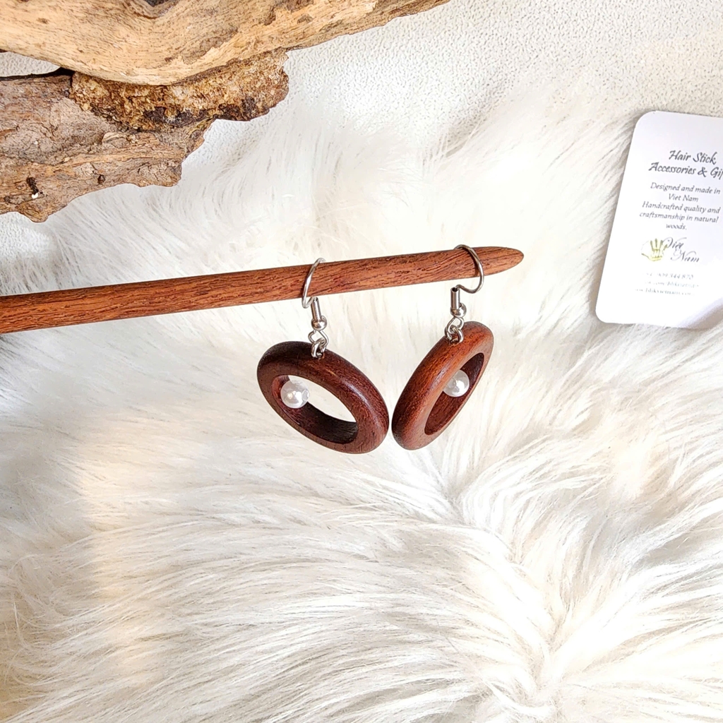 HOA TAI GỖ ĐÍNH HẠT ĐÁ 10