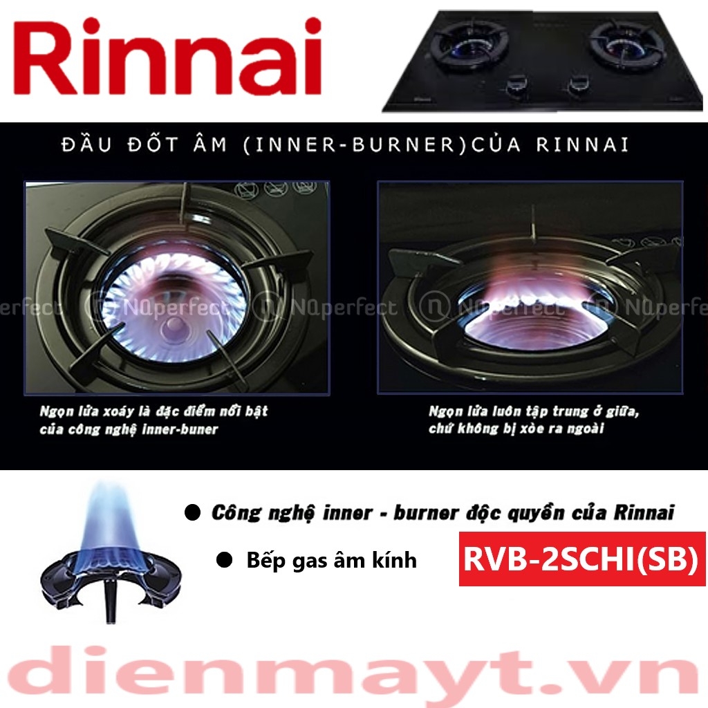Bếp gas âm kính Rinnai RVB-2SCHI(SB) | Điện Máy T
