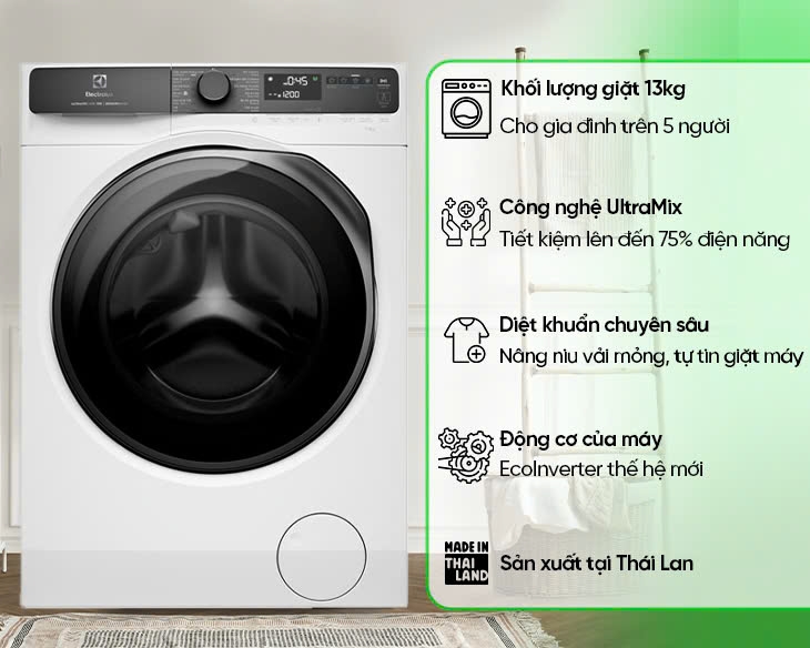 Máy giặt Electrolux UltimateCare 700 Inverter 13 kg EWF1343R7WC | Điện Máy T