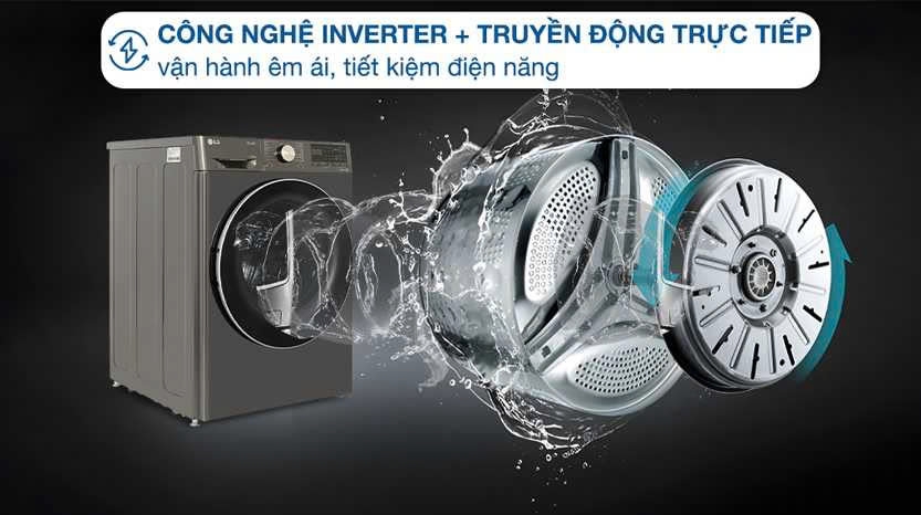 Máy giặt sấy LG Inverter giặt 11 kg - sấy 7 kg FV1411D4B Máy giặt sấy LG Inverter giặt 11 kg - sấy 7 kg FV1411D4B