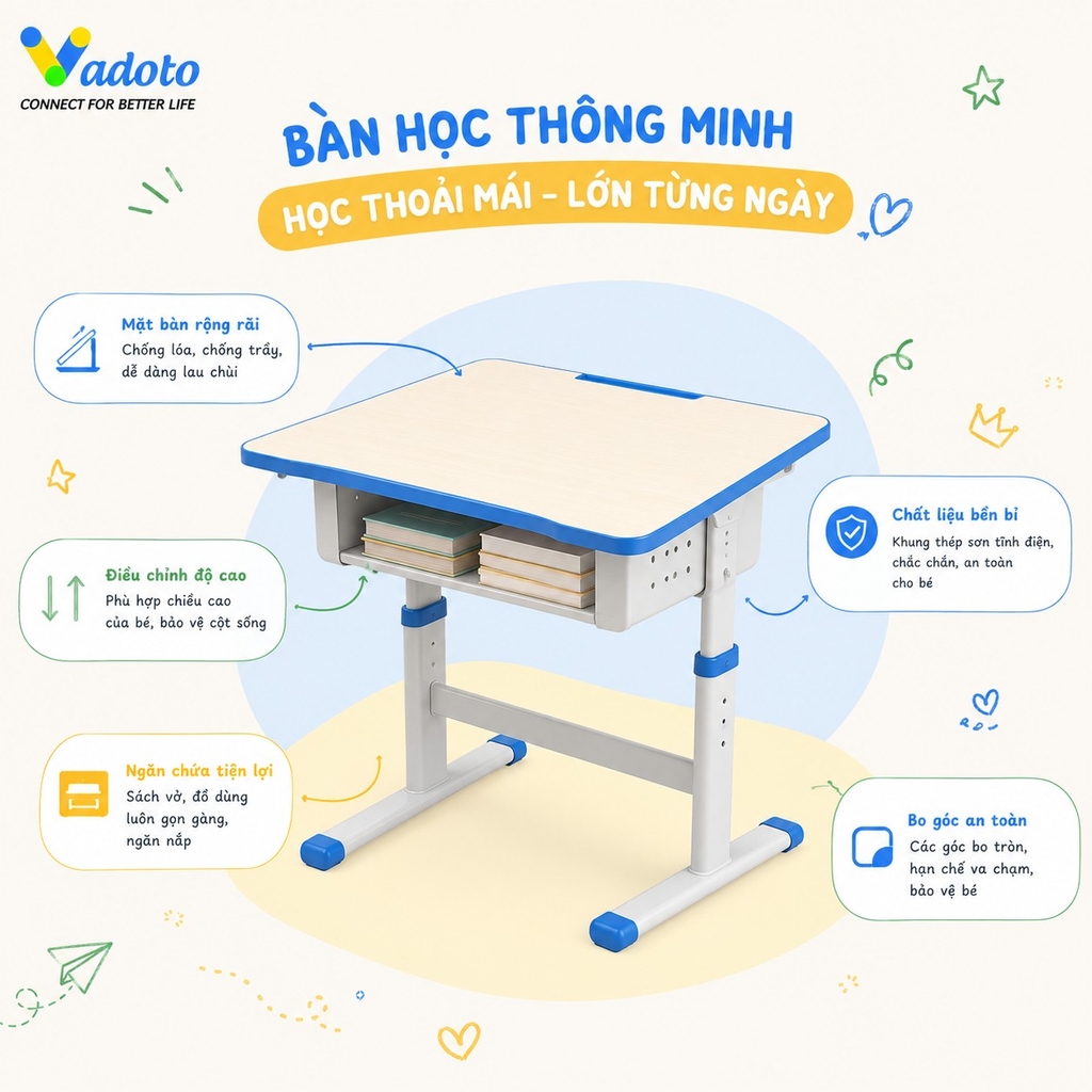 Bộ bàn ghế học sinh cho bé lớp 1