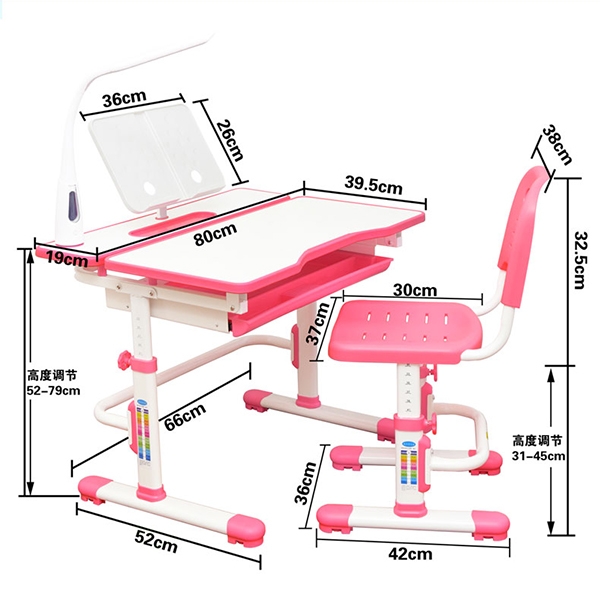Bàn Học Tập Trẻ Em Điều Chỉnh Tiện Lợi VDTQ8 Plus Màu Hồng