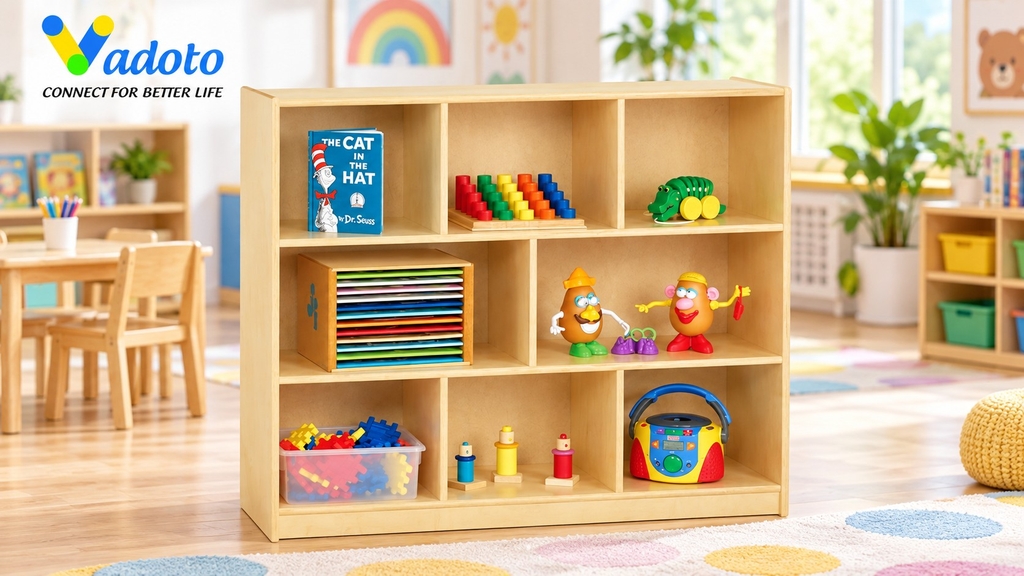 Kệ Montessori GK04 gỗ cao su